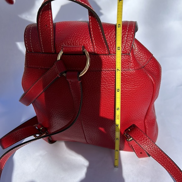 Coach Women's Pennie Pebble Leather Red Backpack 22